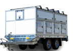Aufsatzboxen auf Plattformanhänger
